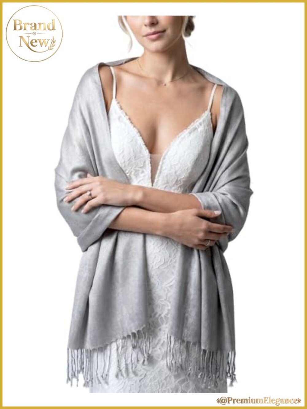 Metallic Pashmina Shawl Wrap Sparkly Evening Dress Scarf Wedding Guest